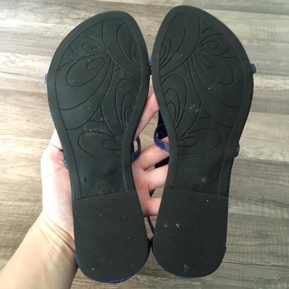 🔴SOLD!! Shiekh Women’s Cobalt Blue Ruffle Sandals - Picture 7 of 14